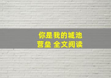 你是我的城池营垒 全文阅读